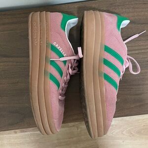 adidas Gazelle Pink and Green Sneakers